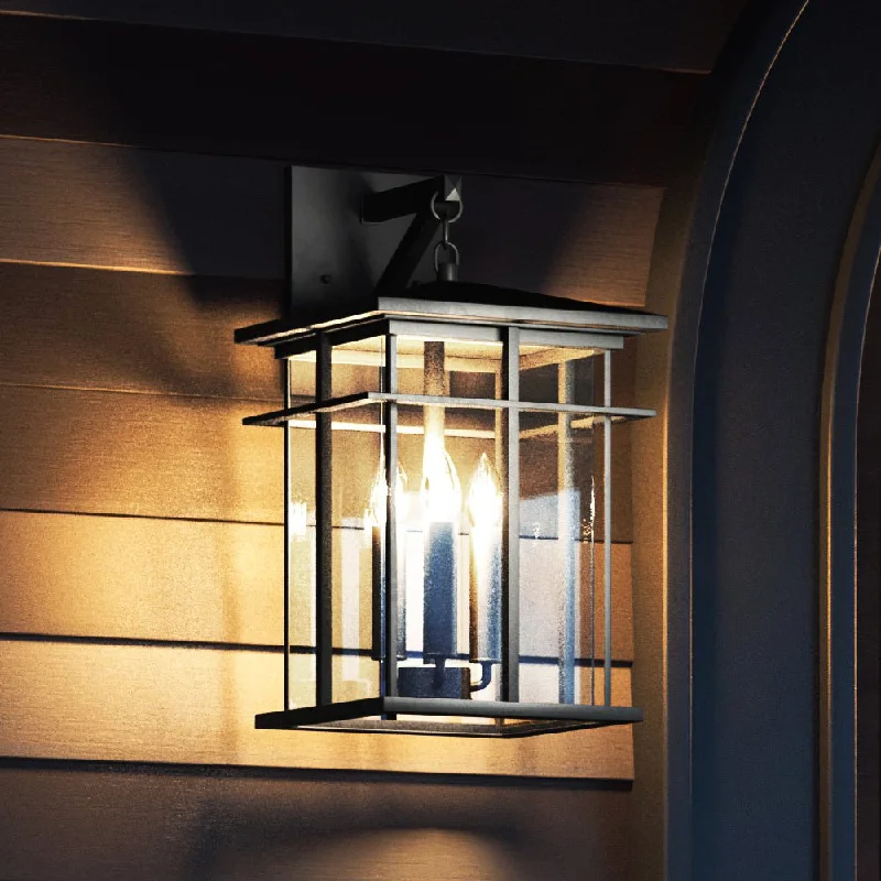Industrial Lighting for Food Processing FactoriesUEX1006 Craftsman Outdoor Wall Sconce 17''H x 9''W, Matte Black Finish, Milwaukee Collection