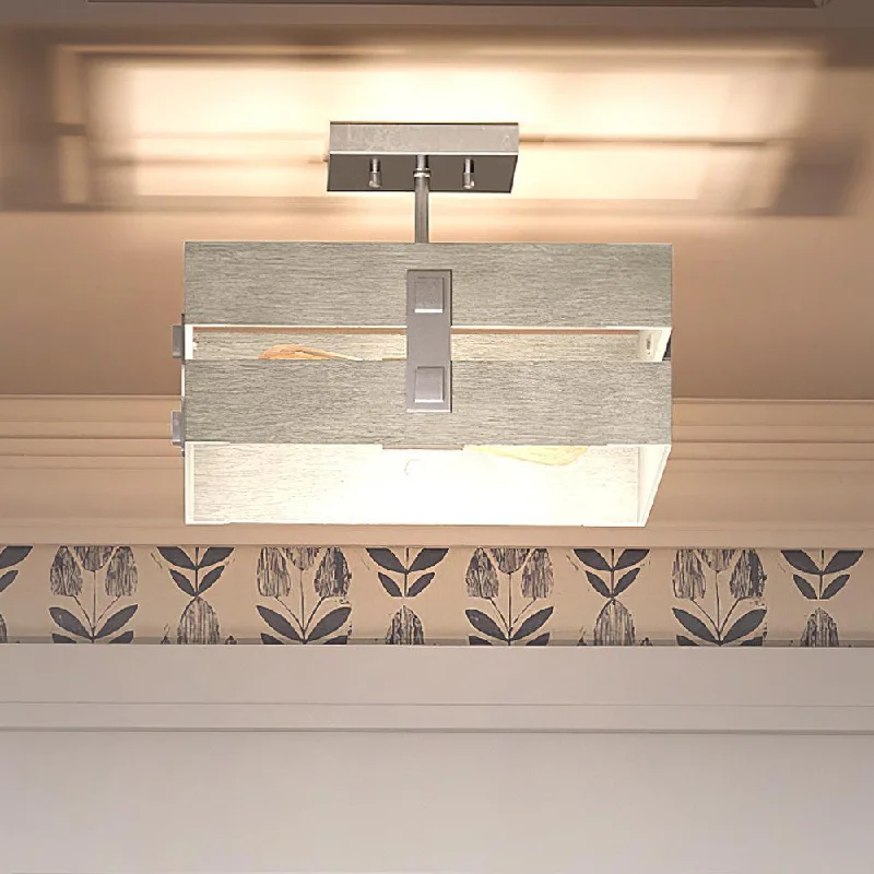 Industrial Wall - Mounted Lighting for Workshop WallsUHP3350 Modern Farmhouse Ceiling Light, 10.125"H x 13.5"W, Galvanized Steel Finish, Southfield Collection