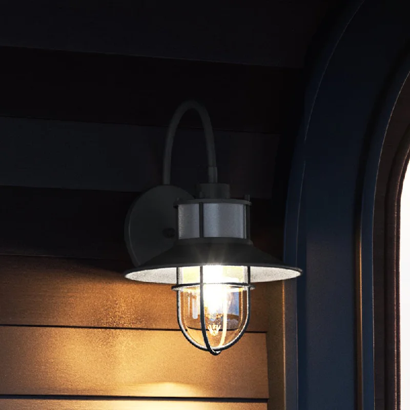 Color - Tunable Industrial Lighting for Special ApplicationsUEX1062 Nautical Outdoor Wall Sconce 14''H x 10''W, Charcoal Finish, Malibu Collection