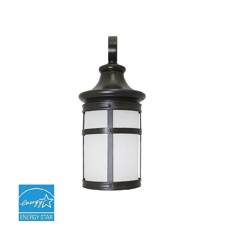 Corrosion - Resistant Industrial Lighting for Coastal Factories12.5W Outdoor LED Wall Lantern - Oil Rubbed Bronze Aluminum Die Cast & Frosted Glass Lens - 1200 lm