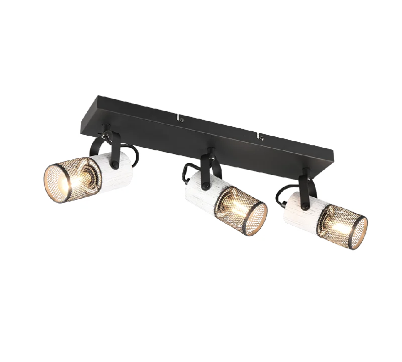 Tosh 3Lt Bar Spotlight - Black & White/ Black & Wood