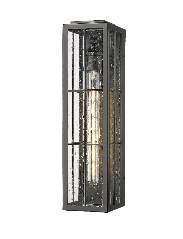 Corrosion - Resistant Industrial Lighting for Coastal FactoriesJaxson Outdoor Wall Sconce - Powder Coated Black - Clear Seeded Glass - 5.25in. Extension - E26 Medium Base