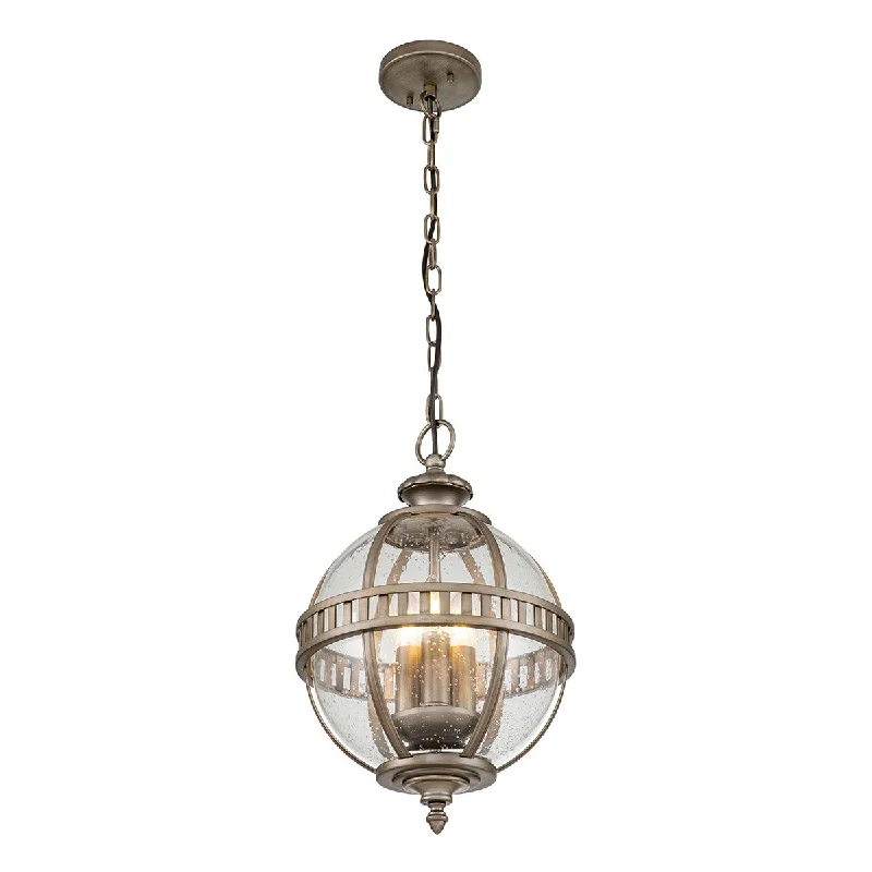Halleron 3Lt IP44 Lantern - Burnished Bronze/Londonderry IP44 E14