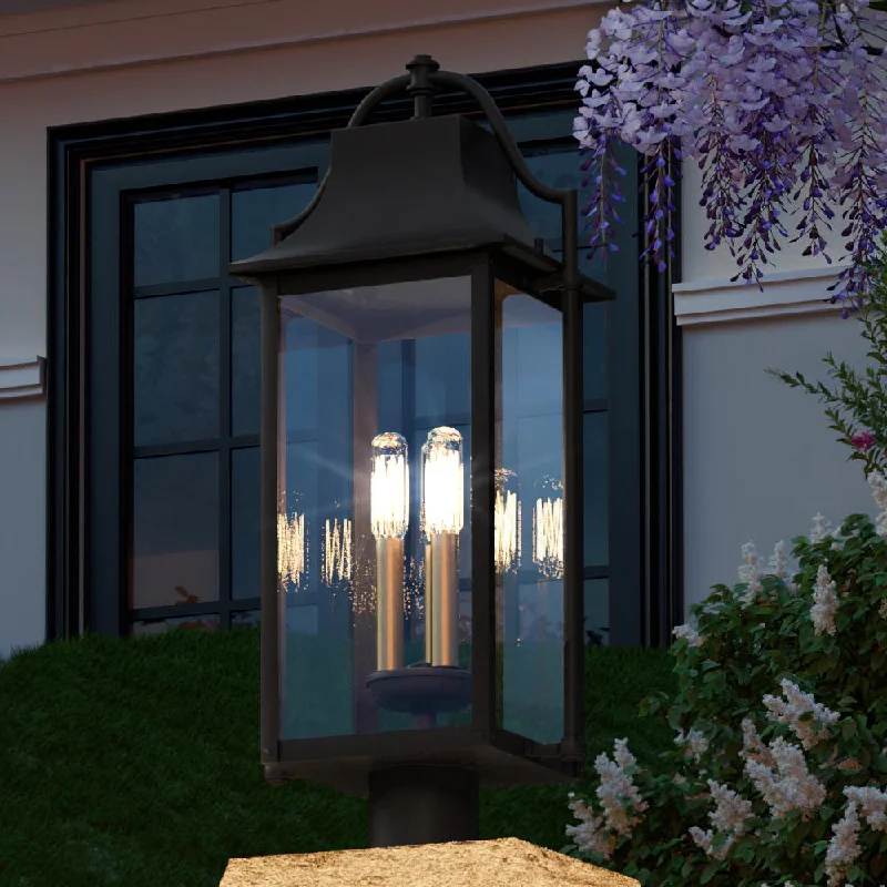 Energy - Efficient Industrial Lighting for Cost - SavingsUQL1670 Vintage Outdoor Post Light 24.25''H x 10.5''W, Estate Bronze Finish, Eastbourne Collection