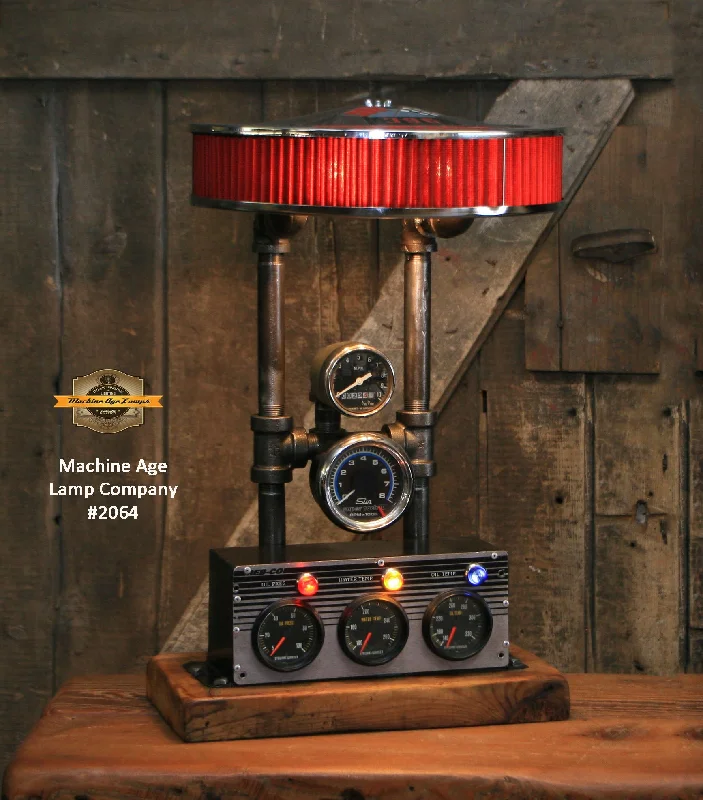 Industrial Lighting for Textile MillsSteampunk Industrial / Automotive / Air cleaner / Vintage Gauges / Lamp #2064 sold