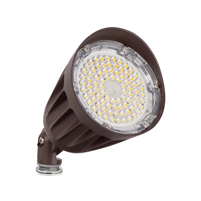 Waterproof Industrial Lighting for Wet Areas25W/20W/13W LED Bullet Flood Light - 100-277VAC - 3K/4K/5K CCT - NEMA 5H5V Beam Angle - Brown Finish