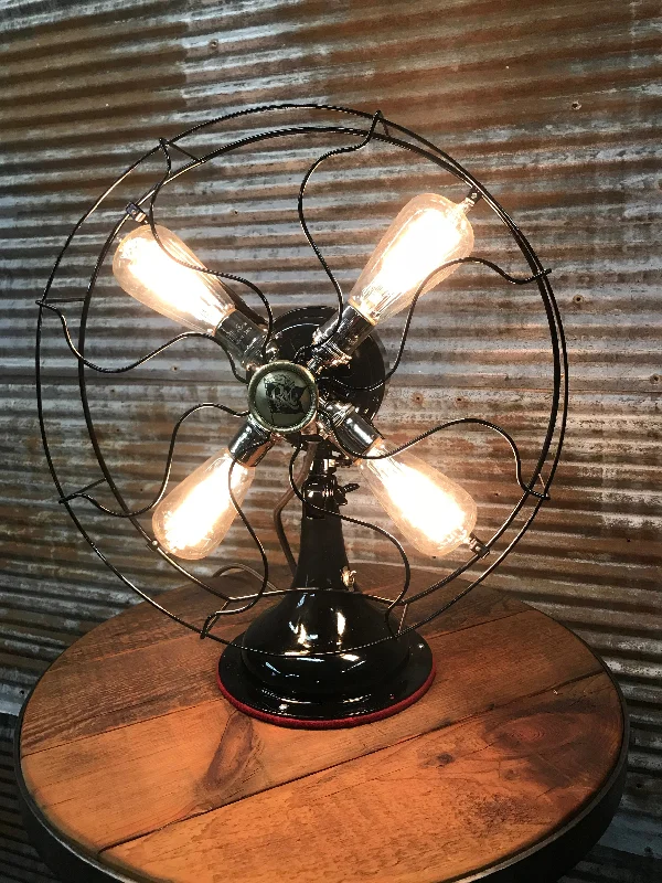 Energy - Efficient Industrial Lighting for Cost - SavingsSteampunk Industrial Fan Lamp / Antique Robbins & Myers Fan  / Lamp #1820 sold