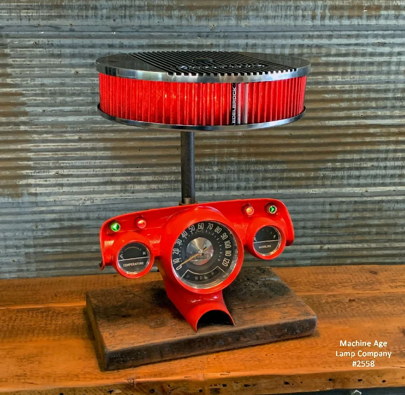 Industrial Lighting with High CRI (Color Rendering Index) for True Color PerceptionSteampunk Industrial / Antique 1957 Chevy Bel Air Dash / Automotive  / Edelbrock / Hot rod / Lamp #2558