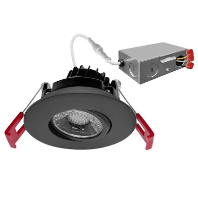String Lights for Wedding ReceptionsEnvision LED-DLJBX-ADJ-4-12W-5CCT-BLK-R 4" Gimbal Adjustable Downlight Canless - Black
