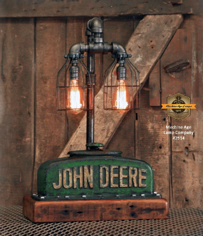 Industrial Lighting for Chemical PlantsSteampunk Industrial Lamp / Antique John Deere BR / Radiator / Barnwood / Farm / Lamp #2514