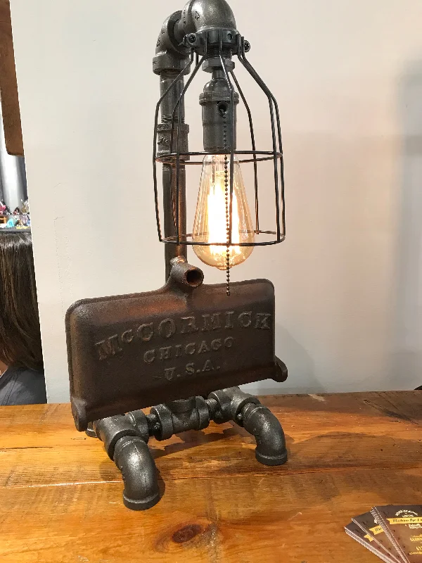 Industrial Exit Sign Lighting for Quick EvacuationSteam punk Industrial  / Mccormick farm tractor Lamp sold