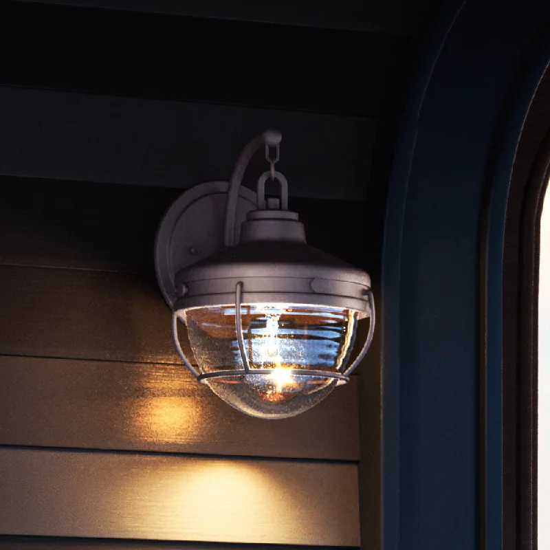 Industrial Lighting for Metal Fabrication ShopsUEX1050 Nautical Outdoor Wall Sconce 10''H x 8''W, Oil Rubbed Bronze Finish, Telluride Collection