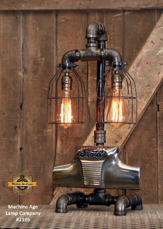 Industrial Wall - Mounted Lighting for Workshop WallsSteampunk Industrial  / Antique Ford Truck Emblem / 1950's  / Automotive  / Lamp #2185