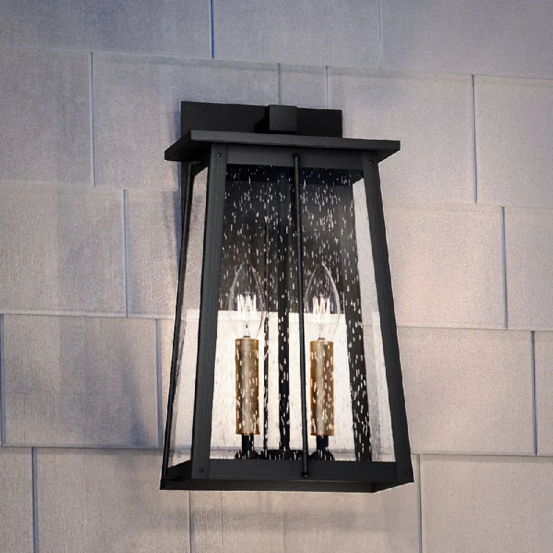 Industrial Lighting for Furniture FactoriesUEX1022 Craftsman Outdoor Wall Sconce 19''H x 11''W, Matte Black & Native Brass Finish, Athens Collection
