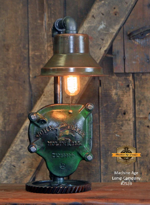 Corrosion - Resistant Industrial Lighting for Coastal FactoriesSteampunk Industrial / John Deere Gear Case Cover / Gear / Lamp #2539 sold