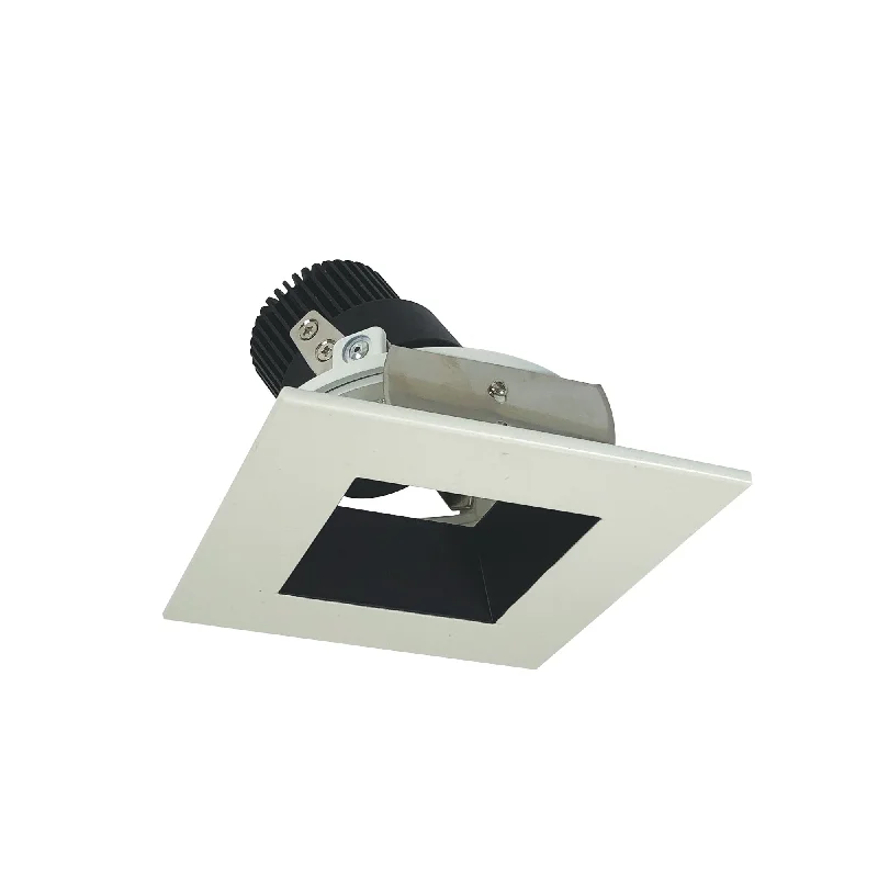 String Lights for Balcony DecorationNora Lighting NIO-4SDSQ35XBW/10 4" Iolite LED Square Adjustable Reflector With Square Aperture, 1000lm / 14W, 3500K - Black Reflector / White Flange