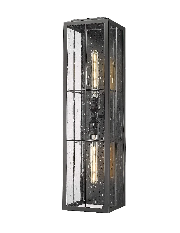 Industrial Lighting for Food Processing FactoriesJaxson Outdoor Wall Sconce - Powder Coated Black - Clear Seeded Glass - 8in. Extension - E26 Medium Base
