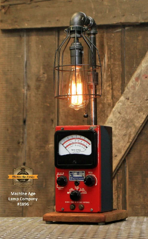 Low - Bay Industrial Lighting Fixtures for Small FactoriesSteampunk Industrial / Antique Sun Meter / Automotive Car Garage / Lamp #1896