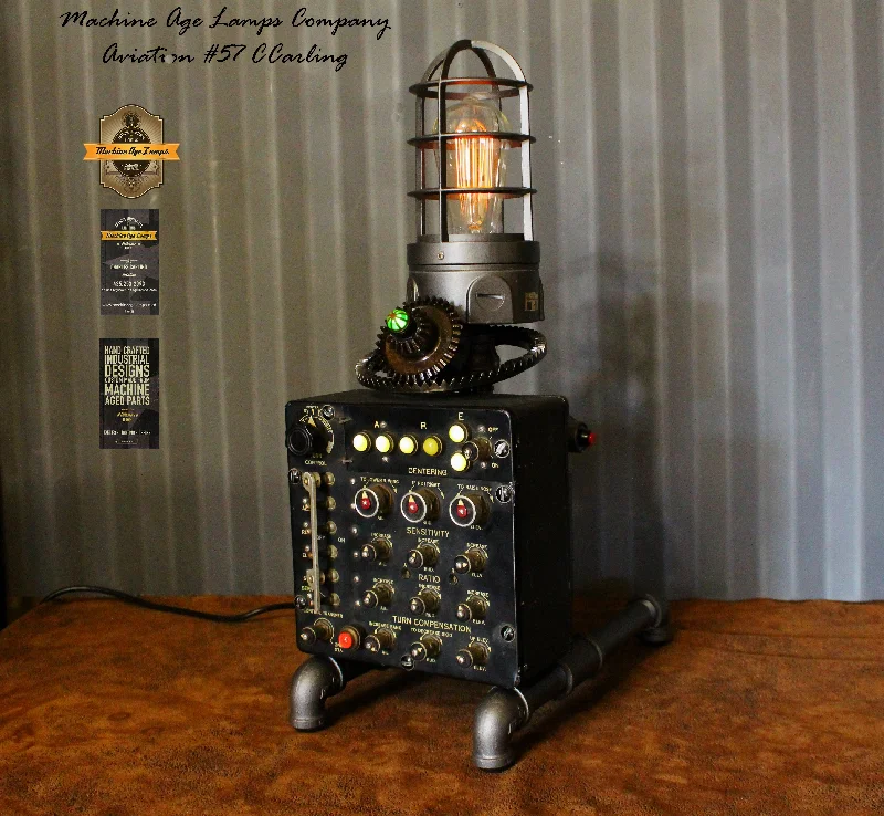 Industrial Lighting for Chemical PlantsMachine Age Lamp Airplane Aviation Light / WW2  Bomber C-1 Auto Pilot  Control Panel / Lamp #cc57 sold