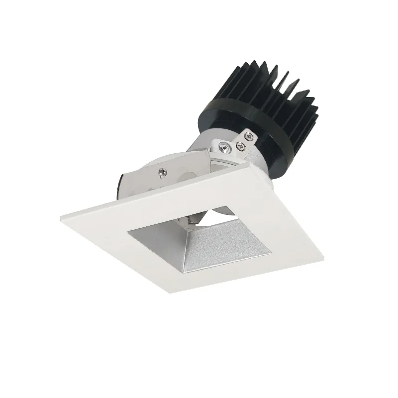 LED String Lights with Warm White GlowNora Lighting NIO-4SDSQ30XHZMPW/HL 4" Iolite LED Square Adjustable Reflector With Square Aperture, 1500lm/2000lm (varies by housing), 3000K - Haze Reflector / Matte Powder White Flange