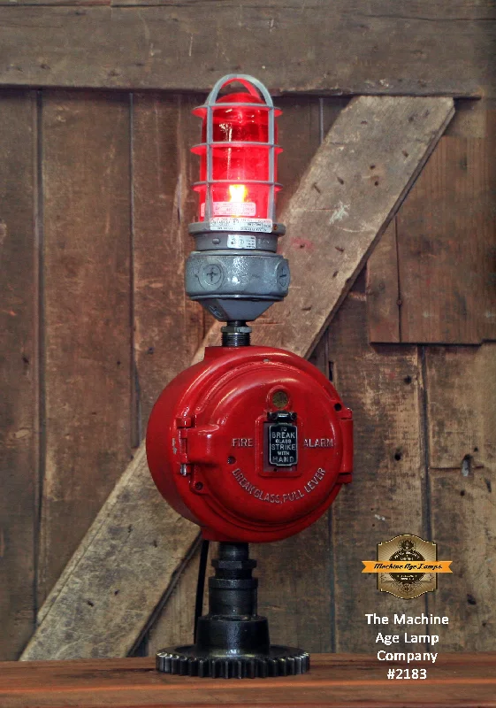 Industrial Lighting for Food Processing FactoriesSteampunk Industrial / Antique Fire Call Box / Fireman / Gear / Lamp #2183 - SOLD