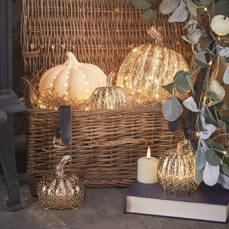 String Lights for Restaurant Outdoor SeatingSet of 5 Light Up Pumpkin Decorations