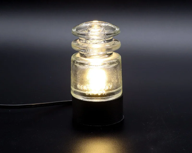 Industrial Lighting for Chemical PlantsLamp Base for "Hemingray TS" Glass Insulators, Industrial Lighting, Man Cave Decor