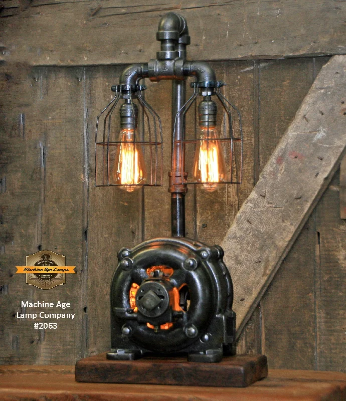 Color - Tunable Industrial Lighting for Special ApplicationsSteampunk Industrial / General Electric Motor / Barn Wood / Lamp #2063