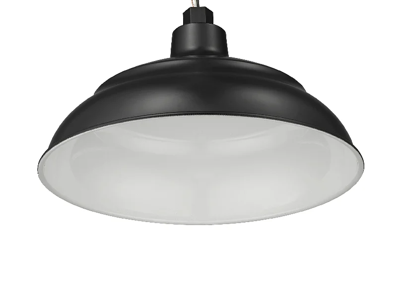 Industrial Wall - Mounted Lighting for Workshop Walls14in. Integrated LED Warehouse Shade - Satin Black - 11W - 3000K