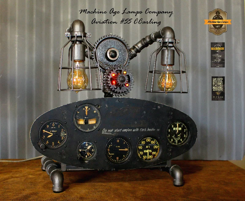 Industrial Area Lighting for Large Open SpacesSteampunk Industrial / Aviation / Aircraft Instrument Panel / Airplane / Lamp #cc55 sold