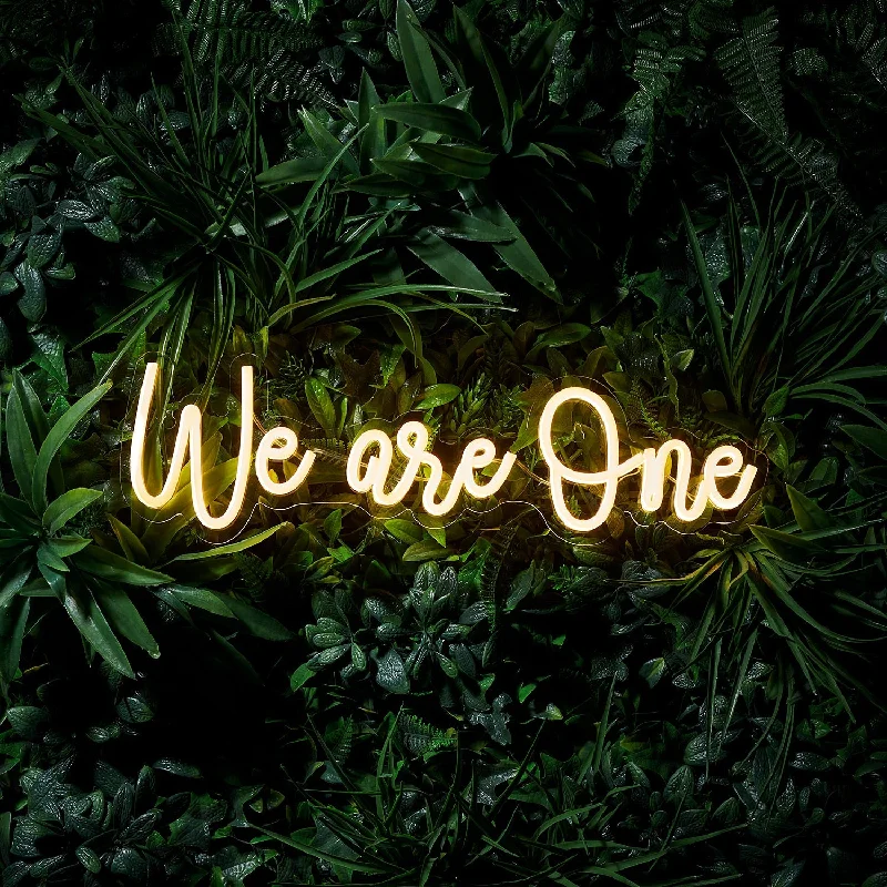 String Lights for Outdoor Dining AreasWe Are One Neon Wall Light