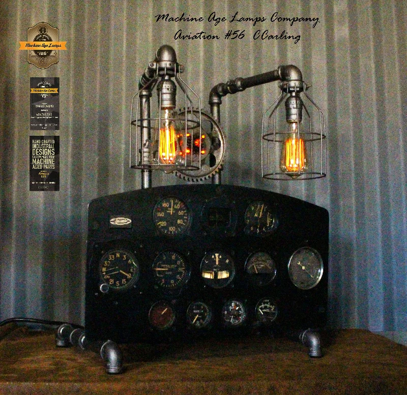 Industrial Pendant Lighting for Machine ShopsSteampunk Industrial / Aviation / Aircraft Instrument Panel / Airplane / Lamp #cc56 sold
