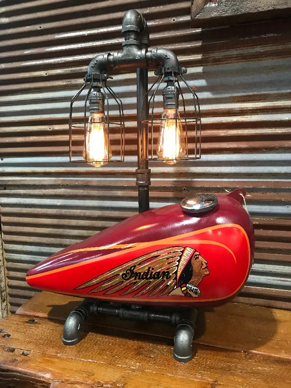 Industrial Lighting for Chemical PlantsSteampunk Industrial / 1930’s Indian Scout Gas Tank Lamp / Motorcycle Lamp #1955 sold