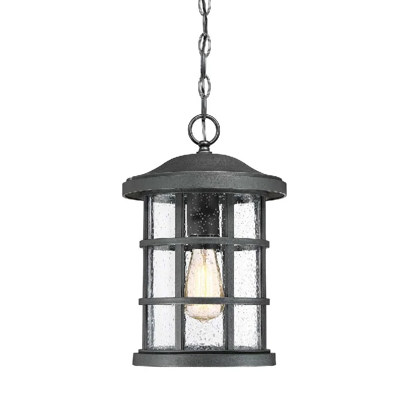 Crusade 1 Light Chain Lantern - Earth Black IP44 E27