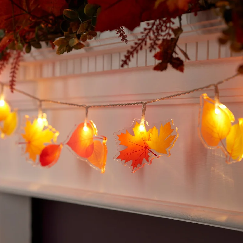 Waterproof String Lights for Patio Decor12 Autumn Leaf Fairy Lights