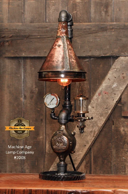 Industrial Area Lighting for Large Open SpacesSteampunk Industrial / Antique Copper Shade / Oiler / Steam Gauge / Lamp #2010 sold