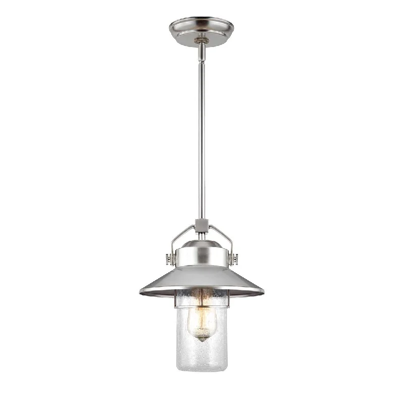 Boynton 1 Light Outdoor Pendant - Painted Brushed Steel IP44 E27