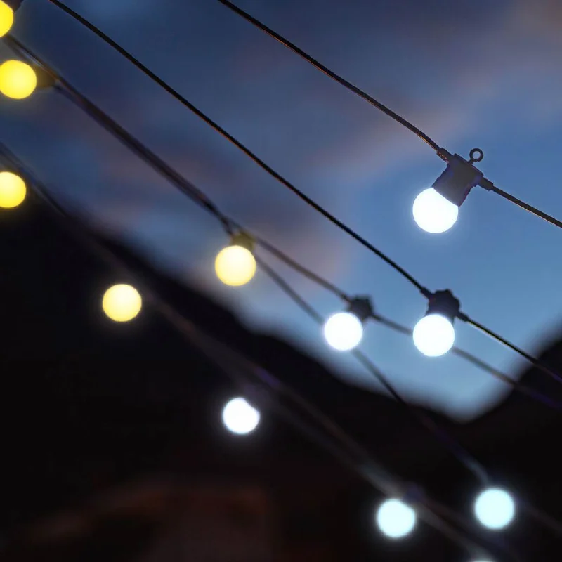 String Lights for Camping Trips10m 20 LED Twinkly Smart App Controlled Festoon Lights Amber & White