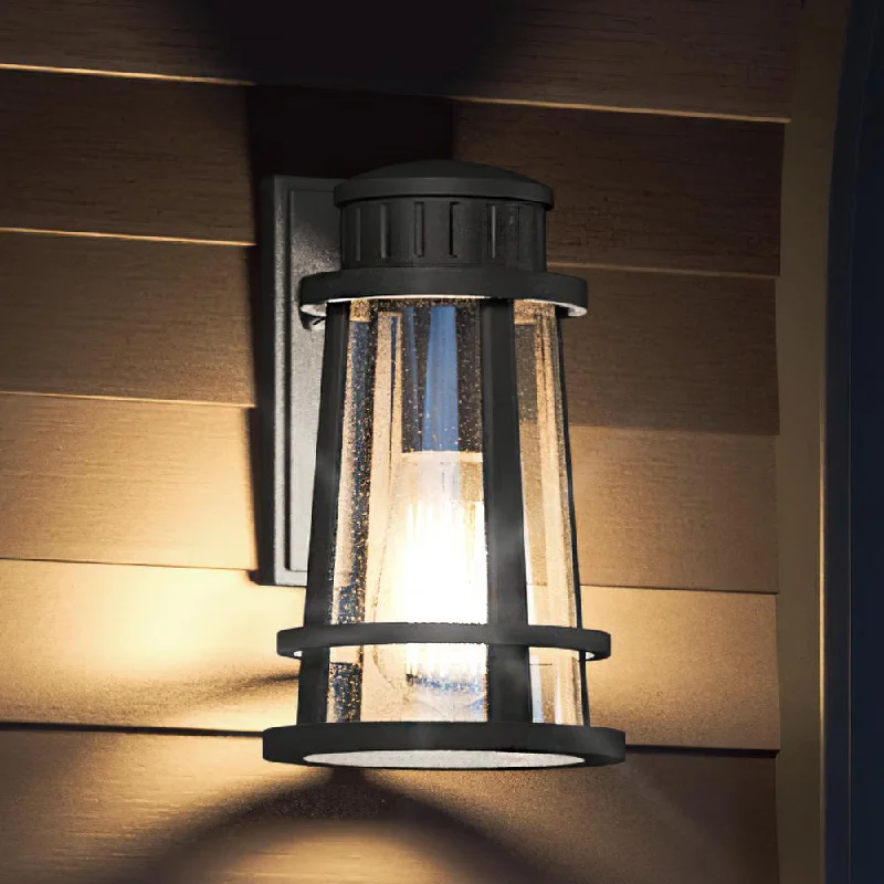 Industrial Lighting for Woodworking FactoriesUQL1582 Tudor Outdoor Wall Sconce 13''H x 7.75''W, Natural Black Finish, Westcliffe Collection