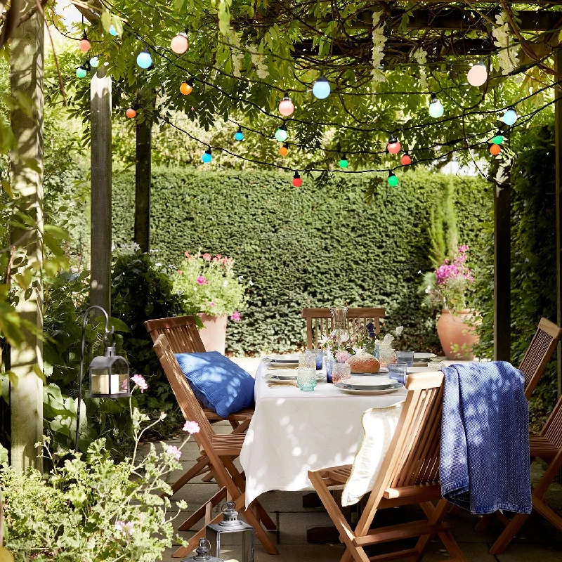String Lights for Seasonal Decorations (Spring, Fall, etc.)Pro Connect 75m 150 Multi Coloured Connectable Festoon Lights Black Cable