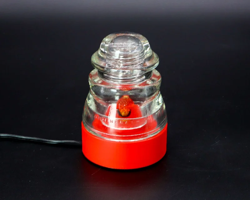 Dust - Resistant Industrial Lighting for Dirty WorkspacesRed Lamp Base for "Hemingray-40, -42, -45" Glass Insulators