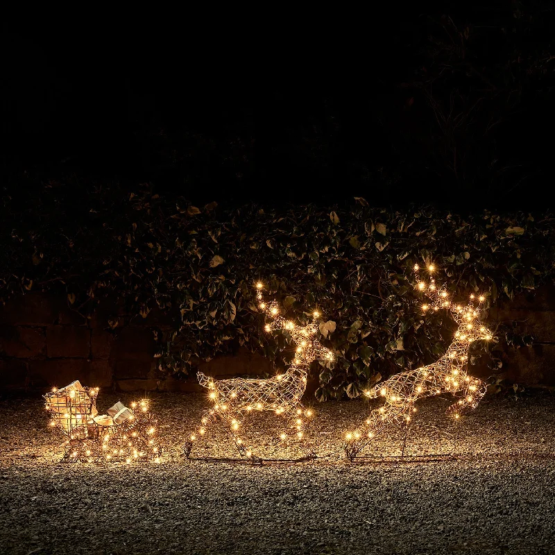 LED String Lights with Warm White Glow86cm Studley Light Up Reindeer & Sleigh