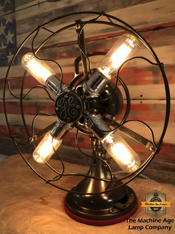 Industrial Lighting for Automotive Manufacturing PlantsSteampunk Industrial Fan / GE / Deco / Lamp #DC111 sold