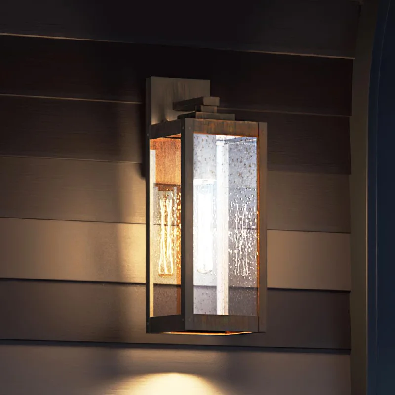 Industrial Pendant Lighting for Machine ShopsUQL1633 Modern Farmhouse Outdoor Wall Sconce 17''H x 6''W, Bygone Bronze Finish, Quincy Collection