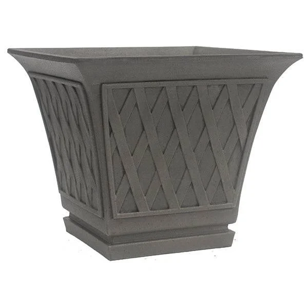String Lights with Clear Bulbs for a Classic LookLightweight Square Lattice Planter - Grey - 16-inch