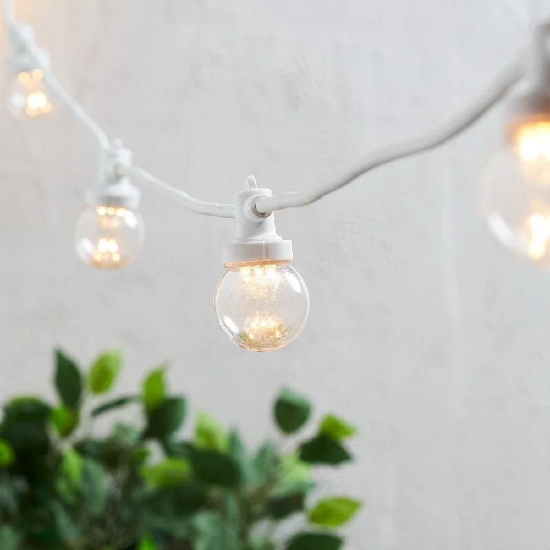 String Lights for Camping TripsPro Connect 30m 60 Warm White Connectable Festoon Lights Clear Cap White Cable