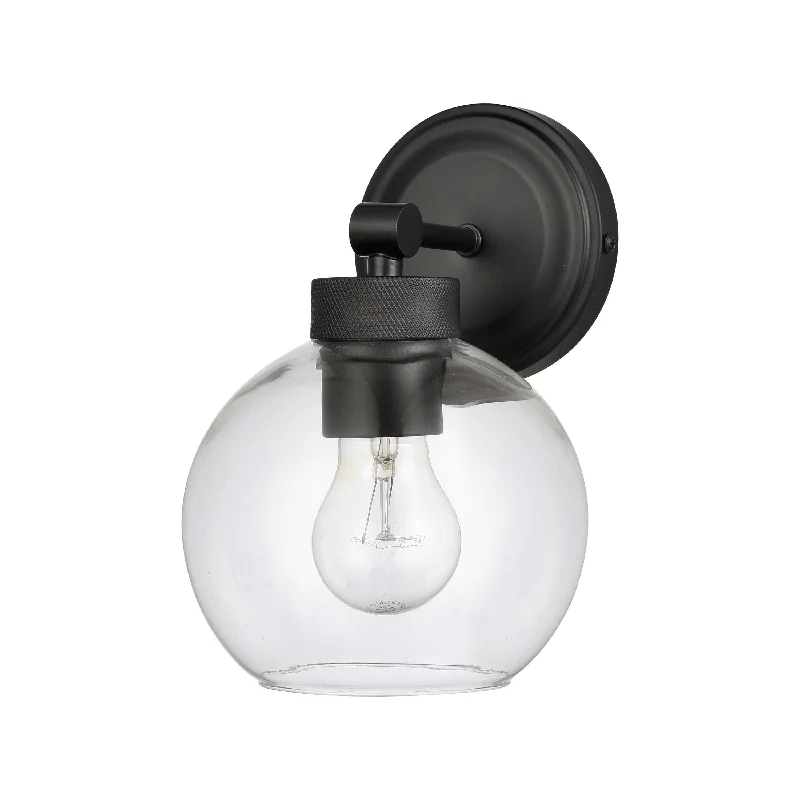 Industrial Lighting for Food Processing FactoriesJonatan Wall Sconce - Matte Black - Clear Glass - 6.5in. Extension - E26 Medium Base