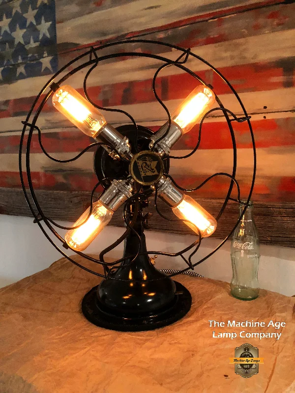 Industrial Lighting for Textile MillsSteampunk Industrial Fan / Antique Robbins & Myers Fan / Deco / Lamp #DC107