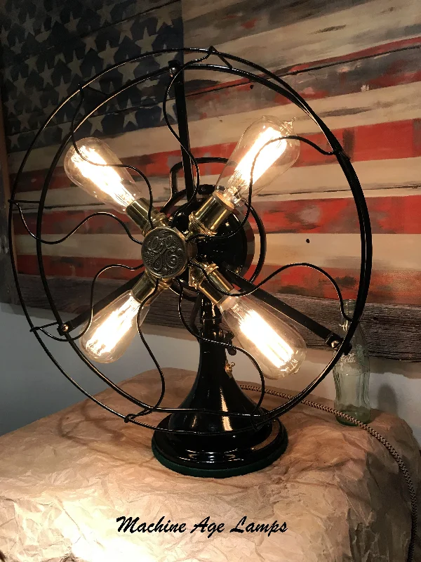 Industrial Task Lighting for Precision WorkstationsSteampunk Industrial Fan Lamp / GE General Electric / Restored / Art Deco / fan #dc 1760 sold