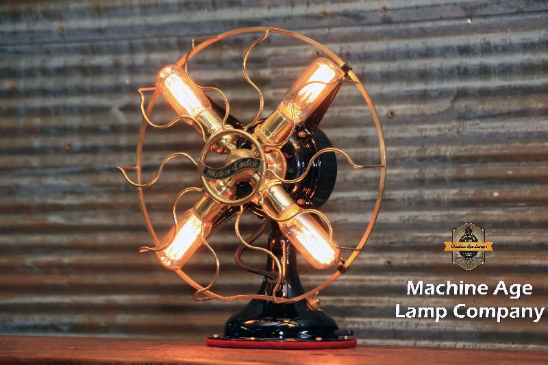 Dimmable Industrial Lighting for Ambiance ControlSteampunk Industrial Fan / Antique Western Electric Fan / Deco / Lamp #DC106